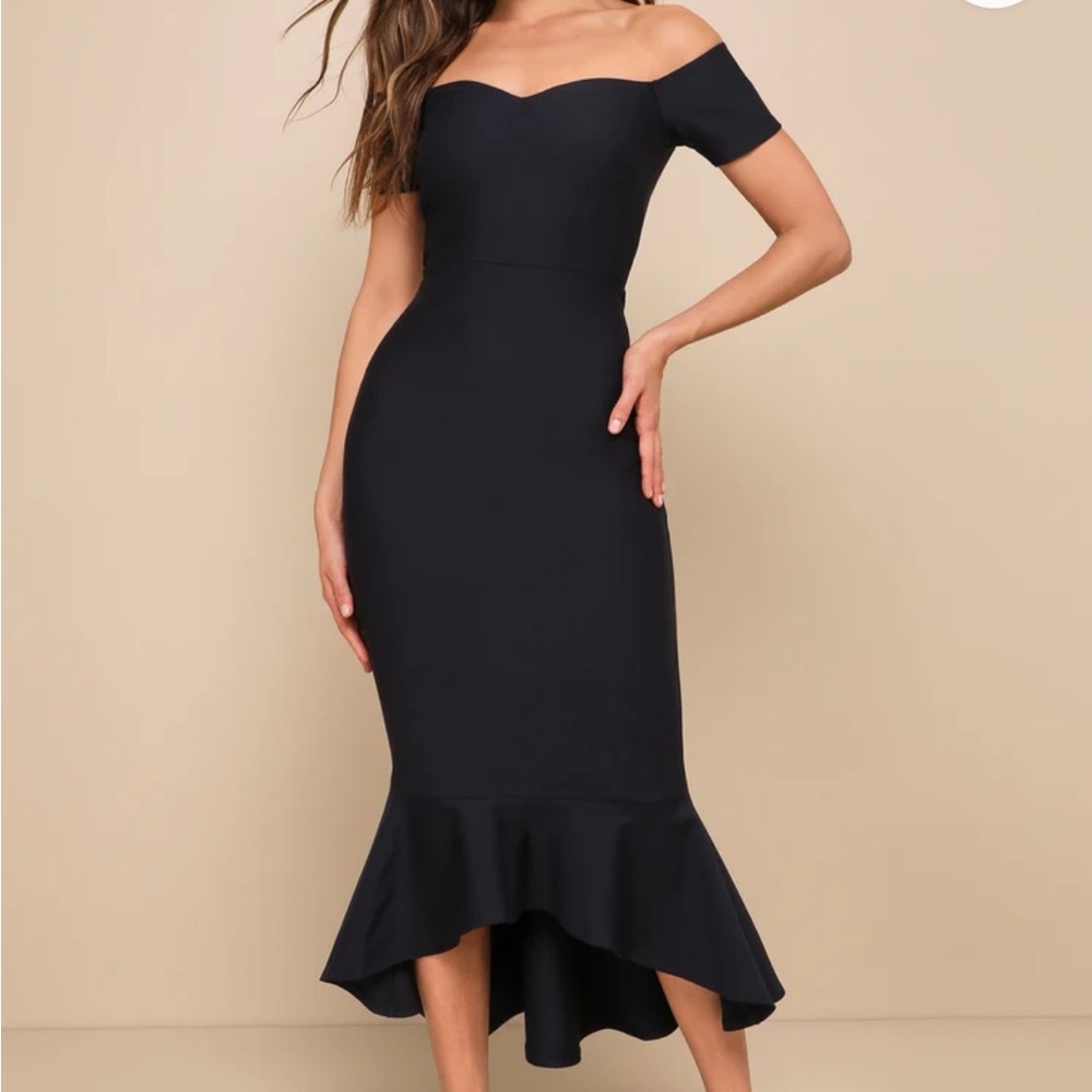 NWT Midnight Blue Off The Shoulder Dress